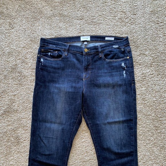 FRAME Le Garcon Crop Comfort Stretch Blue Jean Plus Size 33 - Picture 3 of 9